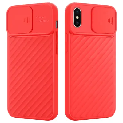CADORABO Ohišje, združljiv z Apple v Matt Red - Zaščitni pokrov iz fleksibilnega silikona TPU in z zaščito pred kamero