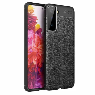 Cadorabo Case, združljiv s Samsungom v Deep Black - zaščitni pokrov iz silikona TPU z plemenito imitacijsko usnjeno uporabo