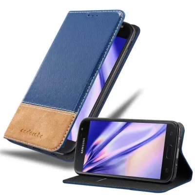 Cadorabo Case, združljiv s Samsungom v temno modro rjavi barvi - zaščitni pokrov z magnetnim zapiranjem, stoječo funkcijo in režo za kartico
