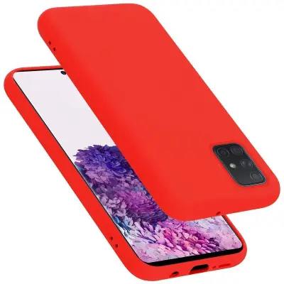 CADORABO Ohišje, združljiv s Samsungom v tekoči rdeči barvi - zaščitni pokrov iz fleksibilnega silikona TPU