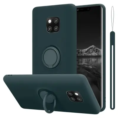 CADORABO Ohišje, združljiv s Huawei v tekoči zeleni barvi - zaščitni pokrov iz fleksibilnega silikona TPU z obročem
