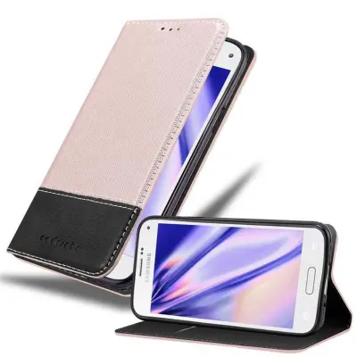 Cadorabo Case, združljiv s Samsungom v rose Gold Black - zaščitni pokrov z magnetnim zapiranjem, stoječo funkcijo in režo za kartico