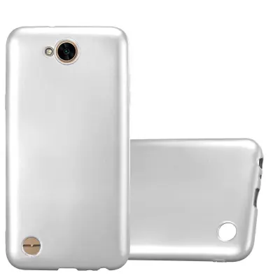 Cadorabo Case, združljiv z LG v kovinsko srebro - zaščitni pokrov iz fleksibilnega silikona TPU