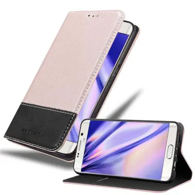 Cadorabo Case, združljiv s Samsungom v rose Gold Black - zaščitni pokrov z magnetnim zapiranjem, stoječo funkcijo in režo za kartico