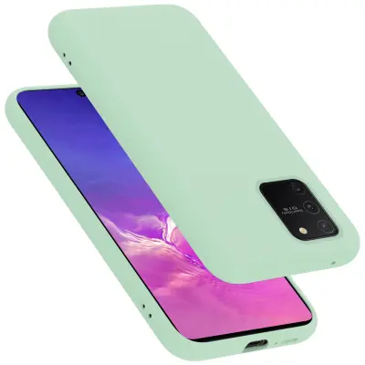 CADORABO Ohišje, združljiv s Samsungom v tekoči svetlo zeleni barvi - zaščitni pokrov iz fleksibilnega silikona TPU