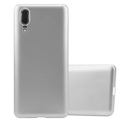 Cadorabo Case, združljiv s Huawei v kovinskem srebru - zaščitni pokrov iz fleksibilnega silikona TPU