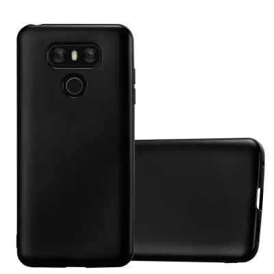 Cadorabo Case, združljiv z LG v kovinski črni barvi - zaščitni pokrov iz fleksibilnega silikona TPU