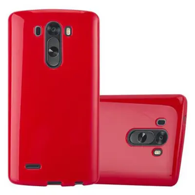 CADORABO Ohišje, združljiv z LG v Jelly Red - Zaščitni pokrov iz fleksibilnega silikona TPU