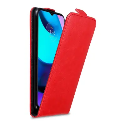 CADORABO Ohišje, združljiv z Motorolo v Apple Red - Zaščitni pokrov v zasnovi Flip z magnetnim zapiranjem