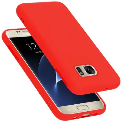 CADORABO Ohišje, združljiv s Samsungom v tekoči rdeči barvi - zaščitni pokrov iz fleksibilnega silikona TPU