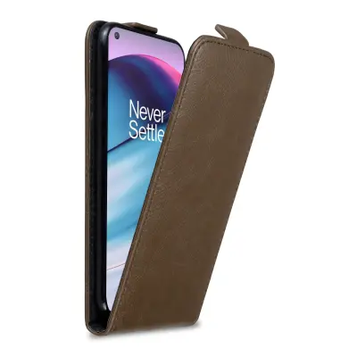 CADORABO Ohišje, združljiv z OnePlus v kavi Brown - zaščitni pokrov v zasnovi Flip z magnetnim zapiranjem