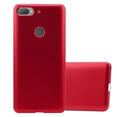 Cadorabo Case, združljiv s HTC v kovinsko rdeči - zaščitni pokrov, narejen iz fleksibilnega silikona TPU