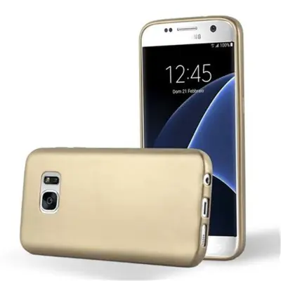 Cadorabo Case, združljiv s Samsungom v kovinskem zlatu - zaščitni pokrov, narejen iz fleksibilnega silikona TPU