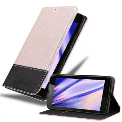 Cadorabo Case, združljiv z Nokia v rose Gold Black - zaščitni pokrov z magnetnim zapiranjem, stoječo funkcijo in režo za kartico