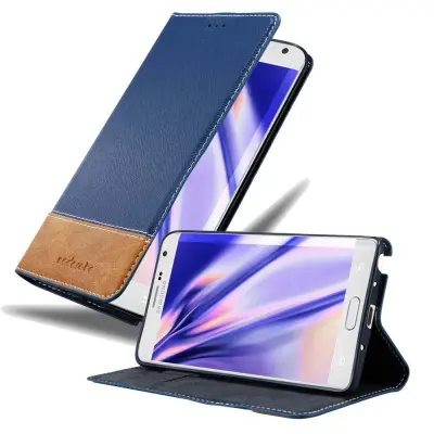 Cadorabo Case, združljiv s Samsungom v temno modro rjavi barvi - zaščitni pokrov z magnetnim zapiranjem, stoječo funkcijo in režo za kartico