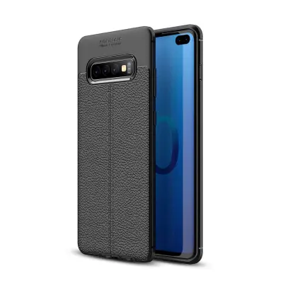 Cadorabo Case, združljiv s Samsungom v Deep Black - zaščitni pokrov iz silikona TPU z plemenito imitacijsko usnjeno uporabo