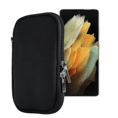 CADORABO Universal Neopren mobilni telefon, združljiv z mobilnimi telefoni do 5,5'' (ZOLL) v črno -zaščitnem neoprenskem ohišju z zapestnim pasom