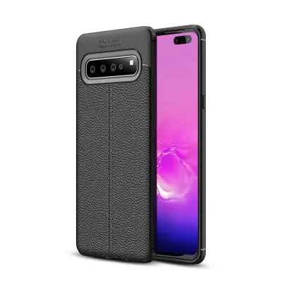 Cadorabo Case, združljiv s Samsungom v Deep Black - zaščitni pokrov iz silikona TPU z plemenito imitacijsko usnjeno uporabo