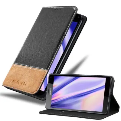 Cadorabo Case, združljiv z Nokia v rose Gold Black - zaščitni pokrov z magnetnim zapiranjem, stoječo funkcijo in režo za kartico