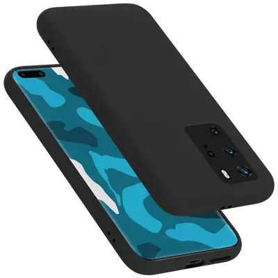 CADORABO Ohišje, združljiv s Huawei v tekoči črni barvi - zaščitni pokrov iz fleksibilnega silikona TPU