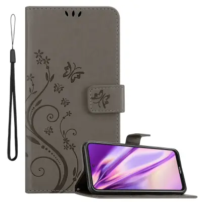 CADORABO Nokia v cvetlični sivi barvi - zaščitni pokrov v oblikovanju cvetja z magnetnim zapiranjem, stoječimi funkcijami in režami za kartice