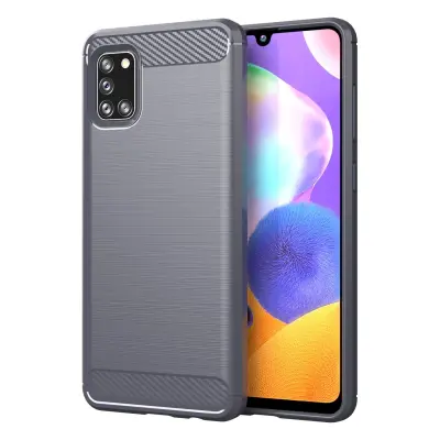 CADORABO Samsung v krtačenem sivem - zaščitnem pokrovu, narejen iz fleksibilnega silikona TPU v videzu iz nerjavečega jekla ogljika