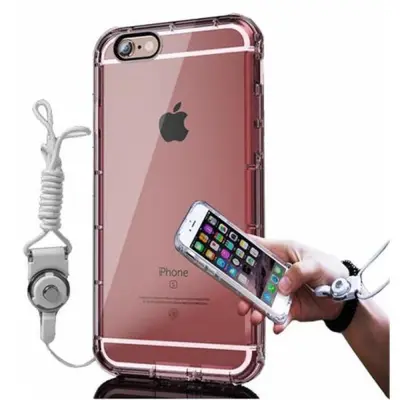 CADORABO CASE, združljiv z Apple v prozornem Rosă Gold - zaščitni pokrov iz fleksibilnega silikona TPU s pasom