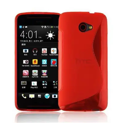Cadorabo Case, združljiv s HTC v Candy Apple Red - Zaščitni pokrov iz fleksibilnega silikona TPU