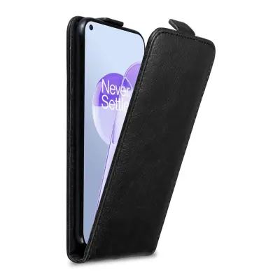 Cadorabo Case, združljiv z OnePlus v Night Black - Zaščitni pokrov v zasnovi Flip z magnetnim zapiranjem