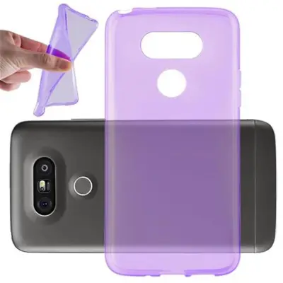 Cadorabo Case, združljiv z LG v prozorni vijolični - zaščitni pokrov, narejen iz fleksibilnega silikona TPU