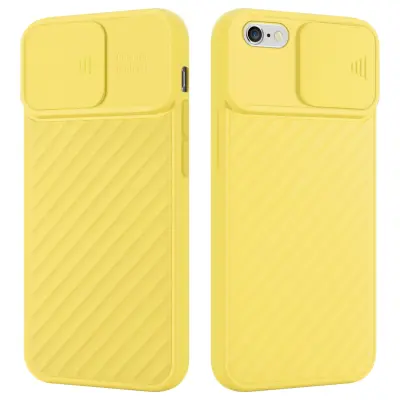 CADORABO Ohišje, združljiv z Apple v Matt Yellow - Zaščitni pokrov iz fleksibilnega silikona TPU in z zaščito pred kamero