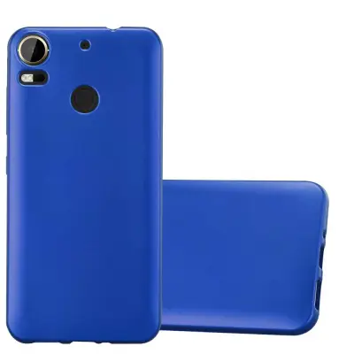 Cadorabo Case, združljiv s HTC v kovinsko modri - zaščitni pokrov, narejen iz fleksibilnega silikona TPU