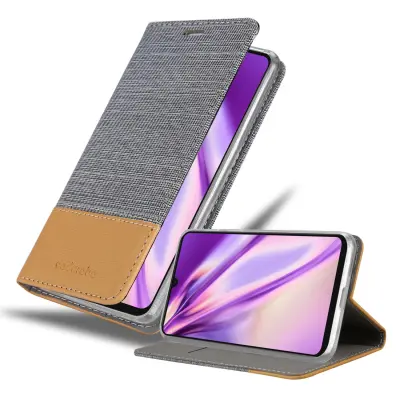 CADORABO Ohišje, združljiv s Samsungom v svetlo sivo rjavi barvi - zaščitni pokrov z magnetnim zapiranjem, stoječo funkcijo in režo za kartico