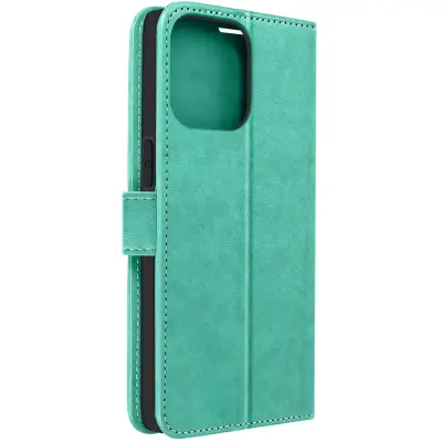 Ovitek Green Flower Mandala, denarnica za iPhone 14 Pro Max