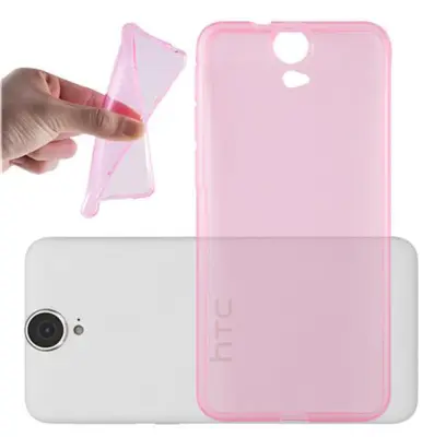 Cadorabo Case, združljiv s HTC v prozorni roza - zaščitni pokrov, narejen iz fleksibilnega silikona TPU
