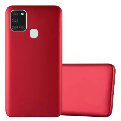 CADORABO Ohišje, združljiv s Samsungom v kovinsko rdeči - zaščitni pokrov, narejen iz fleksibilnega silikona TPU