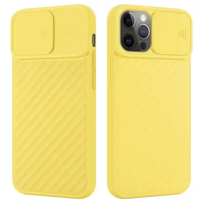 CADORABO Ohišje, združljiv z Apple v Matt Yellow - Zaščitni pokrov iz fleksibilnega silikona TPU in z zaščito pred kamero