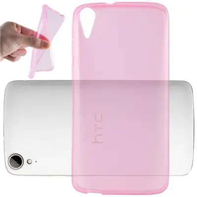Cadorabo Case, združljiv s HTC v prozorni roza - zaščitni pokrov, narejen iz fleksibilnega silikona TPU