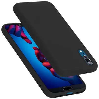 CADORABO Ohišje, združljiv s Huawei v tekoči črni barvi - zaščitni pokrov iz fleksibilnega silikona TPU