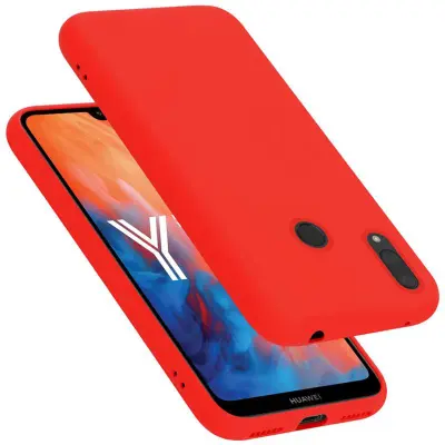 CADORABO Ohišje, združljiv s Huawei v tekoči rdeči barvi - zaščitni pokrov iz fleksibilnega silikona TPU
