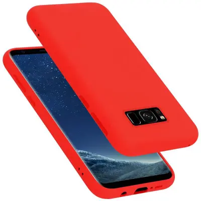 CADORABO Ohišje, združljiv s Samsungom v tekoči rdeči barvi - zaščitni pokrov iz fleksibilnega silikona TPU