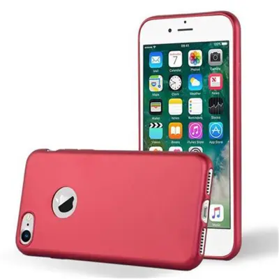 Cadorabo Case, združljiv z Apple v kovinsko rdeči - zaščitni pokrov, narejen iz fleksibilnega silikona TPU