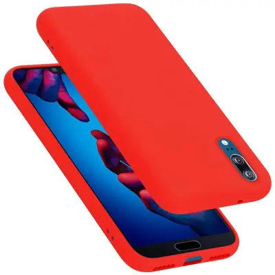CADORABO Ohišje, združljiv s Huawei v tekoči rdeči barvi - zaščitni pokrov iz fleksibilnega silikona TPU