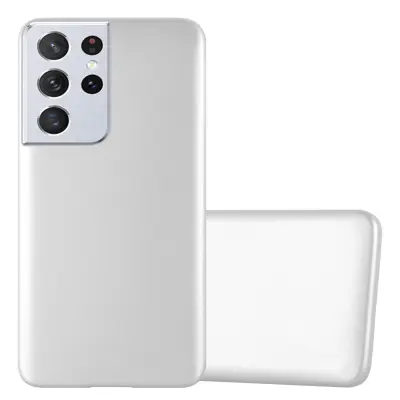 Cadorabo Case, združljiv s Samsungom v kovinskem srebru - zaščitni pokrov, narejen iz fleksibilnega silikona TPU