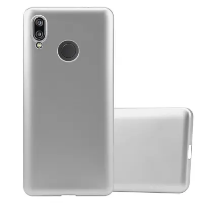 Cadorabo Case, združljiv s Huawei v kovinskem srebru - zaščitni pokrov iz fleksibilnega silikona TPU