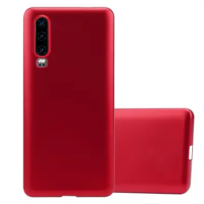 Cadorabo Case, združljiv s Huawei v kovinsko rdeči - zaščitni pokrov iz fleksibilnega silikona TPU