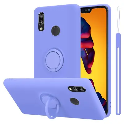 CADORABO Ohišje, združljiv s Huawei v tekoči lahki vijolični barvi - zaščitni pokrov iz fleksibilnega silikona TPU z obročem