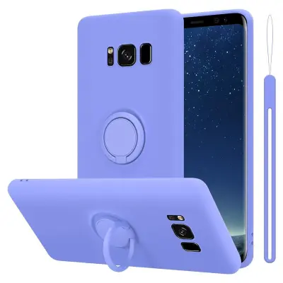 CADORABO Ohišje, združljiv s Samsungom v tekoči lahki vijolični barvi - zaščitni pokrov iz fleksibilnega silikona TPU z obročem