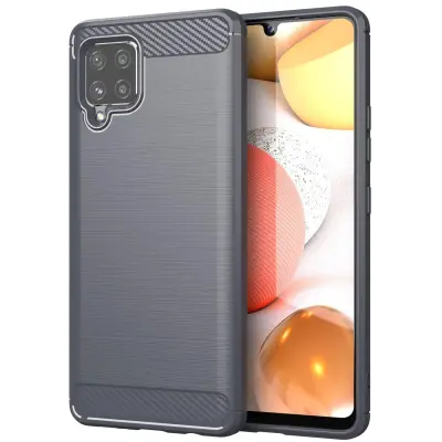 CADORABO Samsung v krtačenem sivem - zaščitnem pokrovu, narejen iz fleksibilnega silikona TPU v videzu iz nerjavečega jekla ogljika