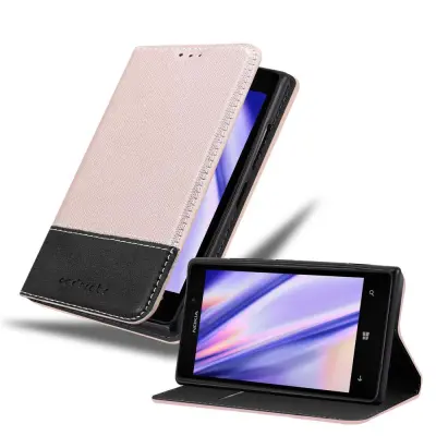 Cadorabo Case, združljiv z Nokia v rose Gold Black - zaščitni pokrov z magnetnim zapiranjem, stoječo funkcijo in režo za kartico